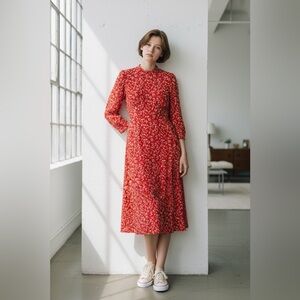 Forever 21 Red Floral Women's Dress